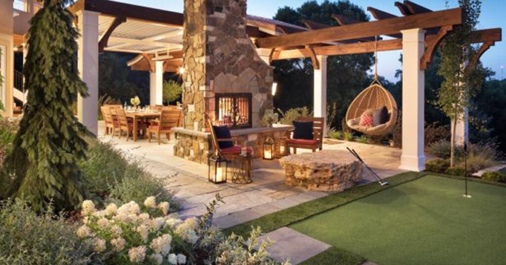 how to landscape around a patio